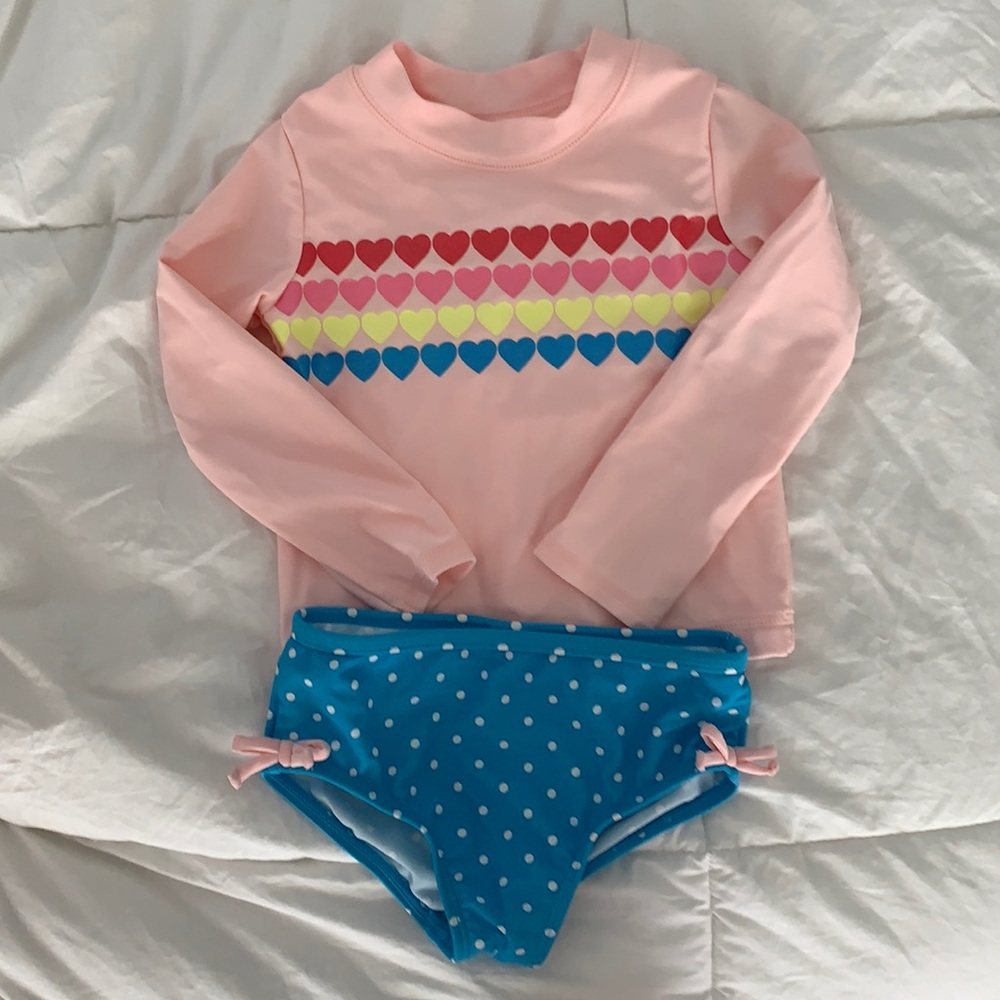 Carter’s 2 piece long sleeve rash guard swimsuit